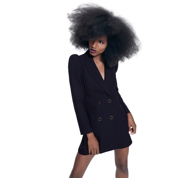 Zara NWT Black & Gold Buttoned Blazer Jumpsuit M - Picture 4 of 14